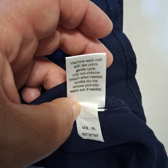 Sonoma Women's Petite XL Navy Blue Challis Tank Embroidered NWT A10 - Picture 6 of 10